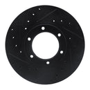 R1 87-88 Toyota Pickup Front Left Drilled & Slotted Black Brake Rotor