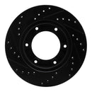 R1 90-92 Toyota Land Cruiser Front Right Drilled & Slotted Black Brake Rotor