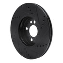 R1 07-15 Mini Cooper (Excl Clubman) Front Left Drilled & Slotted Black Brake Rotor