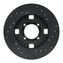 R1 83-89 Isuzu Impulse Front Left Drilled & Slotted Black Brake Rotor