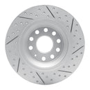 R1 16-25 Audi Tt Quattro Rear Left Drilled & Slotted Geo-Carbon Rotor
