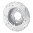 R1 82-88 Nissan 200SX Rear Left Drilled & Slotted Silver Brake Rotor