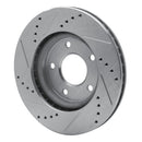 R1 07-17 Dodge CALIBER Front Right Drilled & Slotted Silver Brake Rotor