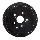 R1 10-20 Lexus RX350 Front & Rear Drilled & Slotted Black Brake Rotor Set