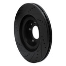 R1 07-15 Mazda CX-9 Front Right Drilled & Slotted Black Brake Rotor