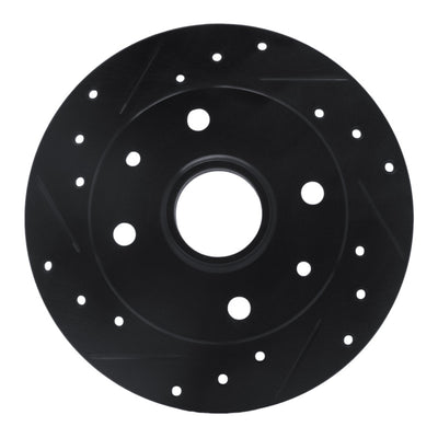 R1 81-85 Mazda RX-7 Rear Left Drilled & Slotted Black Brake Rotor