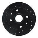 R1 81-85 Mazda RX-7 Rear Left Drilled & Slotted Black Brake Rotor