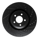 R1 20-25 Ford Police Interceptor Utility Front Left Drilled & Slotted Black Brake Rotor