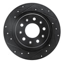 R1 2016-2025 Buick Envista Rear Left Drilled & Slotted Black Brake Rotor