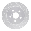 R1 09-19 Pontiac Vibe Front & Rear Drilled & Slotted Silver Brake Rotor Set
