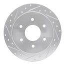 R1 04-15 Infiniti QX56 Rear Left Drilled & Slotted Silver Brake Rotor