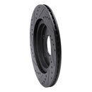 R1 05-14 Ford Mustang Rear Right Drilled & Slotted Black Brake Rotor