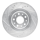 R1 05-09 Ford Five Hundred Front Right Drilled & Slotted Silver Brake Rotor