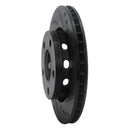 R1 00-02 Audi S4 Rear Right Drilled & Slotted Black Brake Rotor