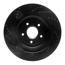 R1 06-13 Chevrolet Corvette Rear Drilled & Slotted Black Brake Rotor Set