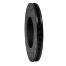 R1 85-12 Nissan D21 Pickup RWD (4 Cyl Excl HD) Front Right Drilled & Slotted Black Brake Rotor