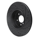 R1 04-10 BMW 535I Rear Left Drilled & Slotted Black Brake Rotor