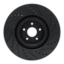 R1 16-18 Ford Focus Front Drilled & Slotted Black Brake Rotor Set