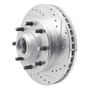R1 01-02 Chevrolet Express 3500 Front Right Drilled & Slotted Silver Brake Rotor