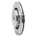 R1 05-22 Mitsubishi Outlander Front Left Drilled & Slotted Silver Brake Rotor