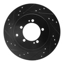 R1 93-99 Dodge STEALTH Rear Left Drilled & Slotted Black Brake Rotor