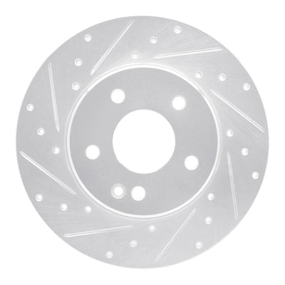 R1 97-98 Mercedes-Benz C230 Front Left Drilled & Slotted Silver Brake Rotor