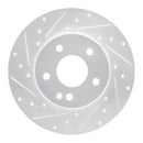 R1 97-98 Mercedes-Benz C230 Front Left Drilled & Slotted Silver Brake Rotor