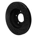 R1 90-97 Jaguar XJ6 Front Left Drilled & Slotted Black Brake Rotor
