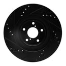 R1 01-08 Saab 9-2X Front Right Drilled & Slotted Black Brake Rotor