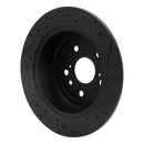R1 09-15 Toyota Venza Rear Left Drilled & Slotted Black Brake Rotor