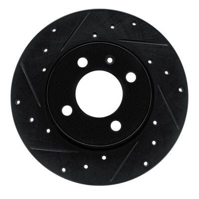 R1 84-97 Audi Coupe Front Left Drilled & Slotted Black Brake Rotor