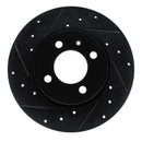 R1 84-97 Audi Coupe Front Left Drilled & Slotted Black Brake Rotor