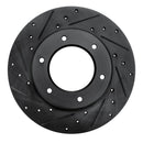 R1 79-80 Toyota Pickup Front Left Drilled & Slotted Black Brake Rotor