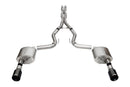 Corsa 24+ Ford MustangGT Xtreme Cat-Back Ex.Sys 3.0in Dual Rear Exit w/4.5in Blk PVD StraightCut Tip