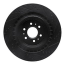 R1 04-11 Cadillac STS Rear Left Drilled & Slotted Black Brake Rotor