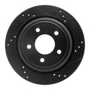 R1 10-11 Ford Ranger (USA/Canada) Rear Right Drilled & Slotted Black Brake Rotor