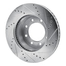 R1 09-24 Dodge Ram 4000 Front & Rear Drilled & Slotted Silver Brake Rotor Set