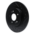 R1 -25 Hyundai Santa Fe Rear Right Drilled & Slotted Black Brake Rotor