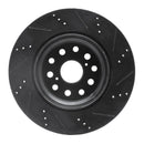 R1 07-17 Lexus LS460 Left Rear Drilled & Slotted Black Brake Rotor