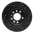 R1 06-10 Pontiac Solstice Rear Left Drilled & Slotted Black Brake Rotor