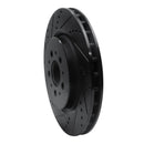 R1 04-07 Volvo V70 Rear Left Drilled & Slotted Black Brake Rotor