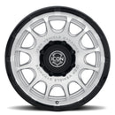ICON Alloys Rancho 20x9 / 8x180 / 12mm / 5.5in BS Silver Machined w/ Gloss Black Lip Wheel