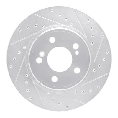 R1 93-02 Mercedes-Benz SL500 Rear Right Drilled & Slotted Silver Brake Rotor