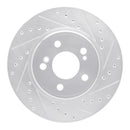 R1 93-02 Mercedes-Benz SL500 Rear Right Drilled & Slotted Silver Brake Rotor
