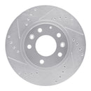 R1 06-15 Mazda MX-5 Miata Front Left Drilled & Slotted Silver Brake Rotor