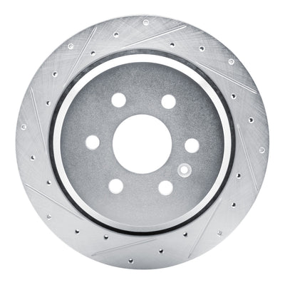 R1 21-22 Chevrolet Colorado Rear Left Drilled & Slotted Silver Brake Rotor