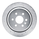 R1 21-22 Chevrolet Colorado Rear Left Drilled & Slotted Silver Brake Rotor