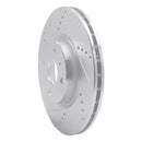 R1 2016-2025 Fiat 124 Spider Front Left Drilled & Slotted Silver Brake Rotor