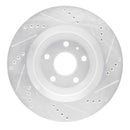 R1 08-15 Audi TT Quattro RS Rear Left Drilled & Slotted Silver Brake Rotor
