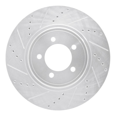 R1 03-05 Lincoln AVIATOR Front Left Drilled & Slotted Silver Brake Rotor